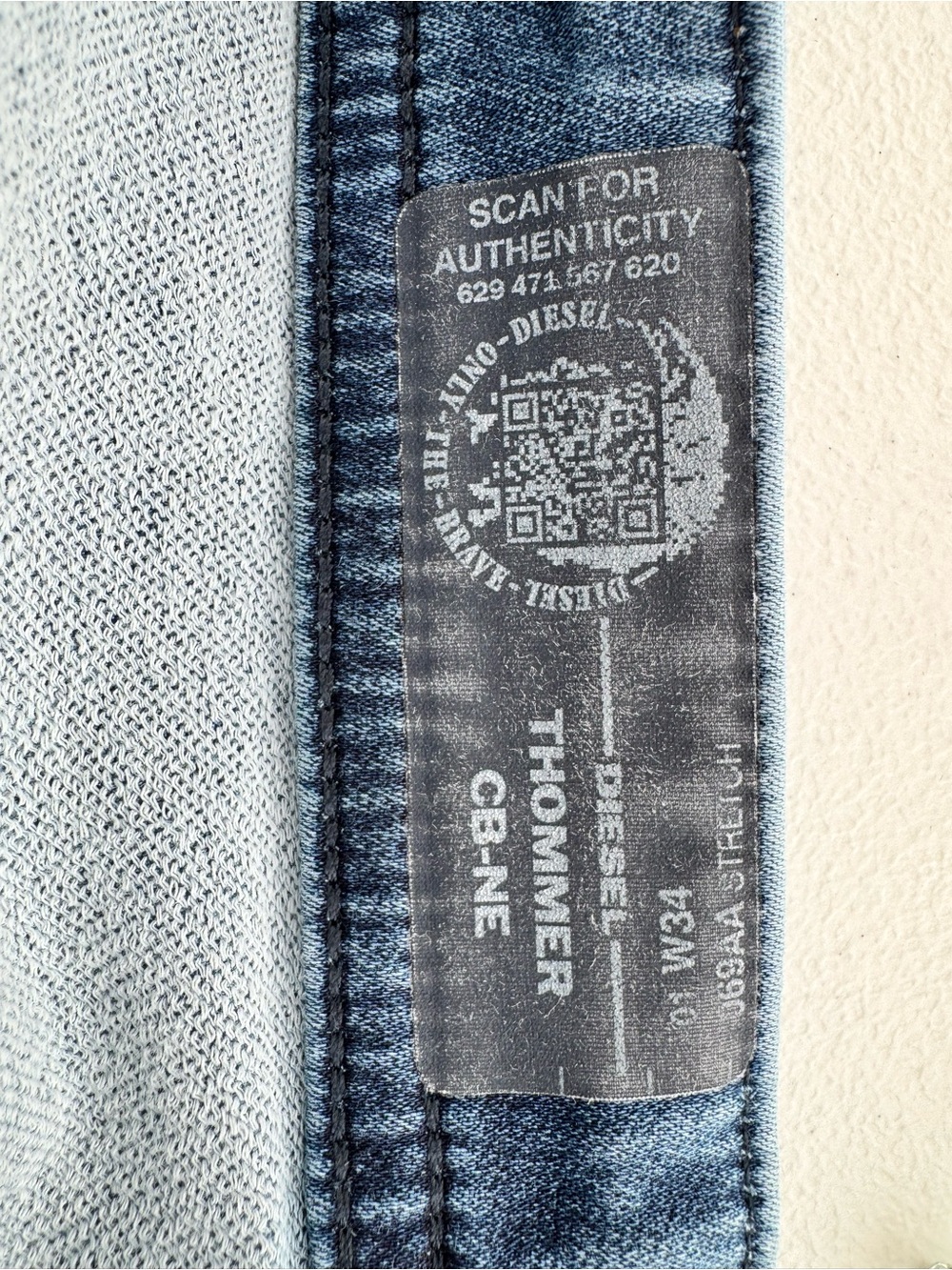 Diesel Thommer CB-Ne Distressed Skinny Jeans Men’s M Wash Drawstring 34/32 Y2K - Picture 6 of 6